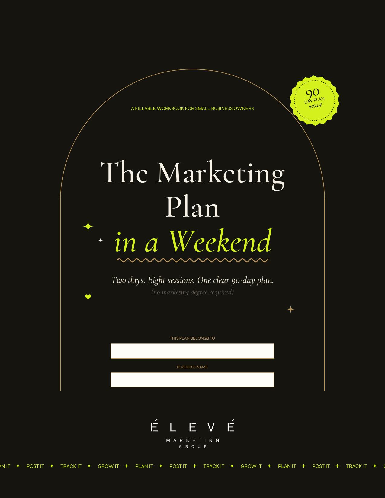 The Marketing Plan in a Weekend cover